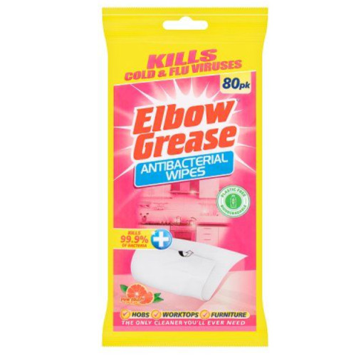 Антибактеріальні серветки для поверхонь Elbow Grease Pink Blush, 80 шт